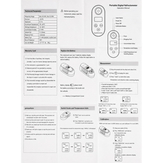 Huchem Digital Refractometer MST | Propyleen & Ethlyeenglycol