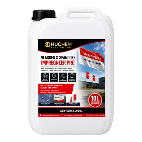 Huchem PRO-line Vlaggen & Spandoek Impregneer Pro | Water- en vuilafstotend | Verleng de levensduur | Can 10 liter