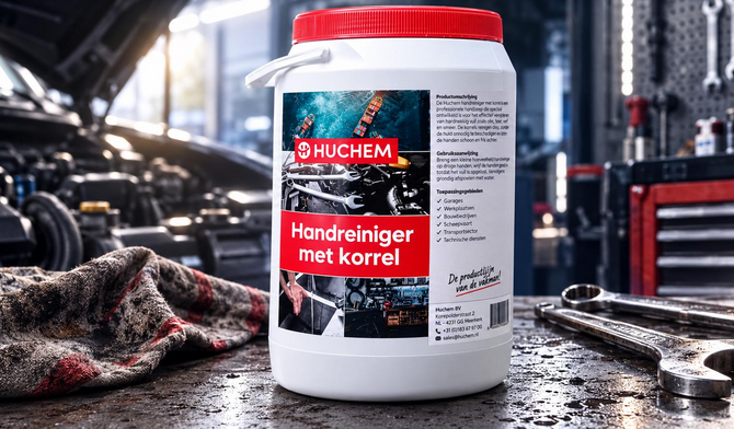 Handreiniger met korrel: verwijdert olie, vet en inkt zonder huid uit te drogen