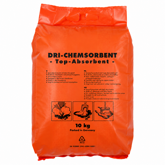 Chemsorb Absorptiekorrels – 10 kg | Professionele olie- en chemicaliënabsorptie