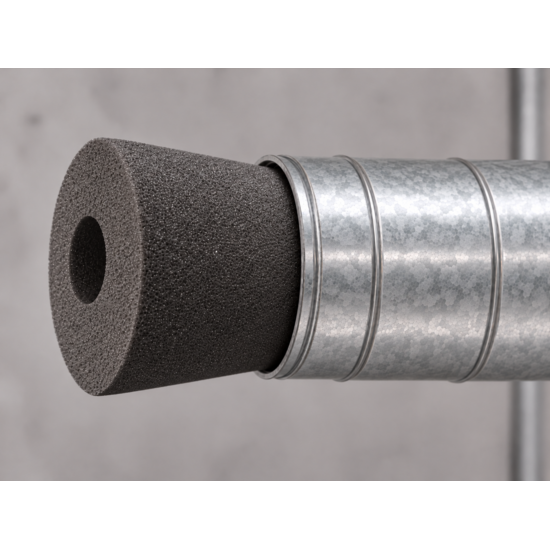 Wöhler Schuimdop / Afdichtelement – Foam Schuimdop rond Ø 110×150 mm (met / zonder gat) – voorkomt valselucht & stof | Conisch | Rookkanaal | Luchtkanaal | Ventilatie