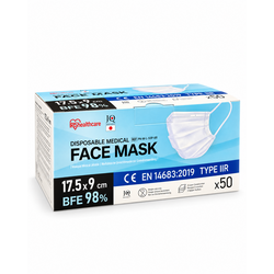 Medische Mondkapjes Type IIR – 3-Laags – Blauw – 50 Stuks