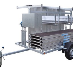 Euroscaffold Steigertransporter met 10,2m rolsteiger en vario leuning