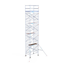 Euroscaffold Rolsteiger Original 135x190 10,2m werkhoogte tegen de gevel