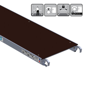 Euroscaffold Rolsteiger Original 135x250 6,2m werkhoogte tegen de gevel