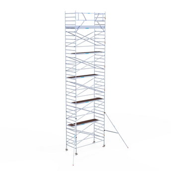 Euroscaffold Rolsteiger Original 135x305 12,2m werkhoogte tegen de gevel