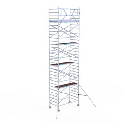 Euroscaffold Rolsteiger Original  135x250 10,2m werkhoogte carbon vloer tegen de gevel