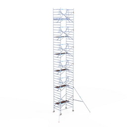 Euroscaffold Rolsteiger Professional 135x190 13,2m werkhoogte tegen de gevel