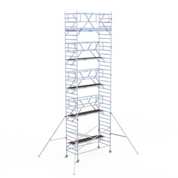 Euroscaffold Rolsteiger Professional 135x305 11,2m werkhoogte carbon vloer vrijstaand