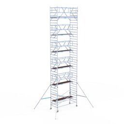 Euroscaffold Rolsteiger Professional 135x305 13,2m werkhoogte carbon vloer vrijstaand