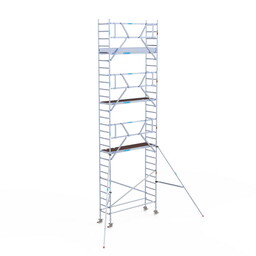 Euroscaffold Rolsteiger Professional 75x250 9,2m werkhoogte carbon vloer tegen de gevel