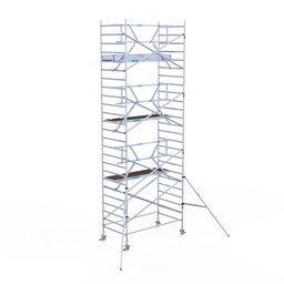 Euroscaffold Rolsteiger Professional 135x250 8,2m werkhoogte carbon vloer tegen de gevel
