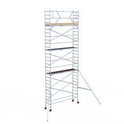 Euroscaffold Rolsteiger Basic 75x305 9,2m werkhoogte tegen de gevel