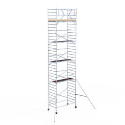 Euroscaffold Rolsteiger Basic 135x250 11,2m werkhoogte tegen de gevel