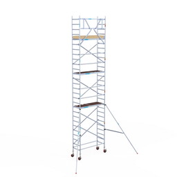 Euroscaffold Rolsteiger Basic 75x190 9,2m werkhoogte carbon vloer tegen de gevel