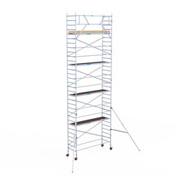 Euroscaffold Rolsteiger Basic 90x305 10,2m werkhoogte carbon vloer tegen de gevel