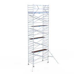 Euroscaffold Rolsteiger Original  135x305 10,2m werkhoogte carbon vloer tegen de gevel