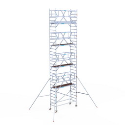 Euroscaffold Rolsteiger Professional 90x250 10,2m werkhoogte carbon vloer vrijstaand