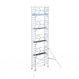 Euroscaffold Rolsteiger Professional 90x250 10,2m werkhoogte carbon vloer tegen de gevel