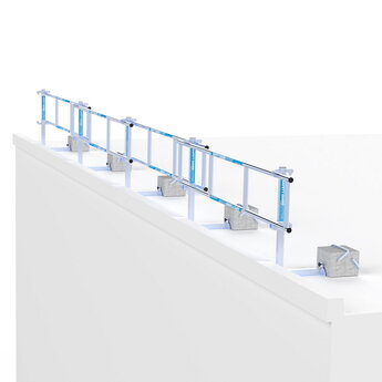 Safety Guard systems SGS Slim dakrandbeveiliging 12 mtr complete set plat dak