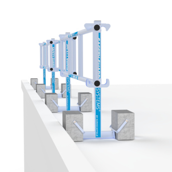 Safety Guard systems SGS Slim dakrandbeveiliging 12 mtr complete set plat dak