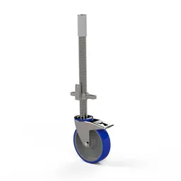 Euroscaffold Dubbelgeremd rubber spindelwiel (Blauw)