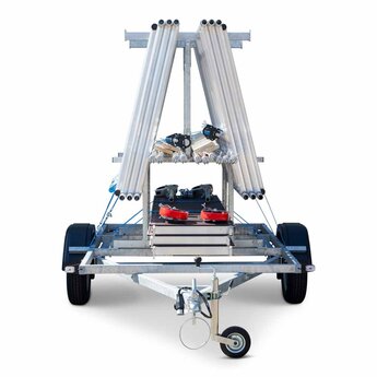 Alumexx Basic Steigeraanhanger 250 Open + Alumexx Rolsteiger Budget 135x250 8,2m werkhoogte