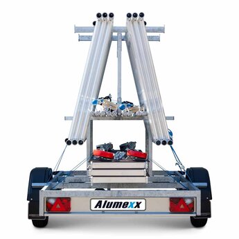 Alumexx Basic Steigeraanhanger 250 Open + Alumexx Rolsteiger Budget 135x250 8,2m werkhoogte