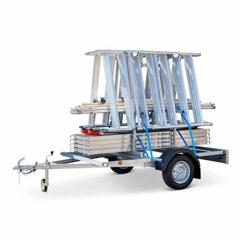 Alumexx Basic Steigeraanhanger 250 Open + Alumexx Rolsteiger Budget 135x250 10,2 m werkhoogte