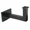 Zwarte leuninghouder - TYPE 11 - recht - voor rechthoekige / vierkante trapleuningen - coating zwart RAL 9005