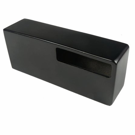Zwarte leuninghouder - TYPE 13 - recht - voor 40x10 mm trapleuningen - coating zwart RAL 9005