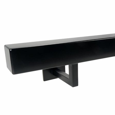 Zwarte trapleuning (gecoat) op maat - vierkant (40x40 mm) - incl. leuninghouders TYPE 11 - coating zwart RAL 9005