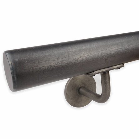 Stalen trapleuning (gecoat) op maat - rond - incl. leuninghouders TYPE 3 - WGW (ruw) staal incl. transparante coating