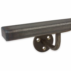Stalen trapleuning - rechthoekig (40x20 mm) - incl. dragers TYPE 1