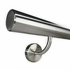 Inox trapleuning op maat - rond - incl. leuninghouders TYPE 2 - met rozet - volledig gelast