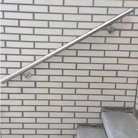 Inox trapleuning op maat - rond - incl. leuninghouders TYPE 3 - voor buiten