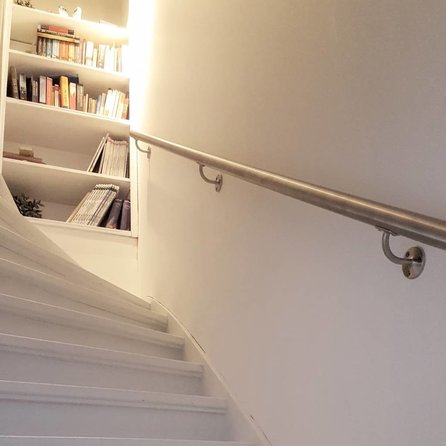 Inox trapleuning op maat - rond - incl. leuninghouders TYPE 2