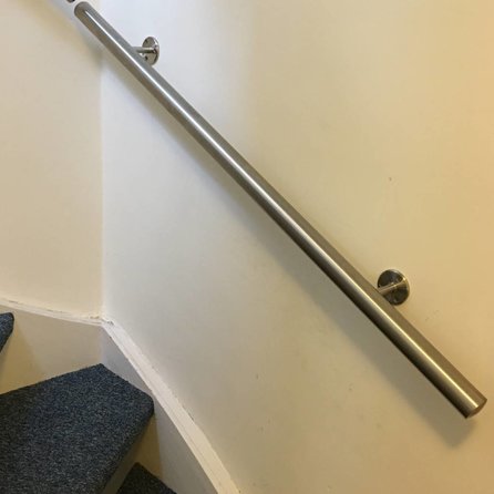 Inox trapleuning op maat - rond - incl. leuninghouders TYPE 4