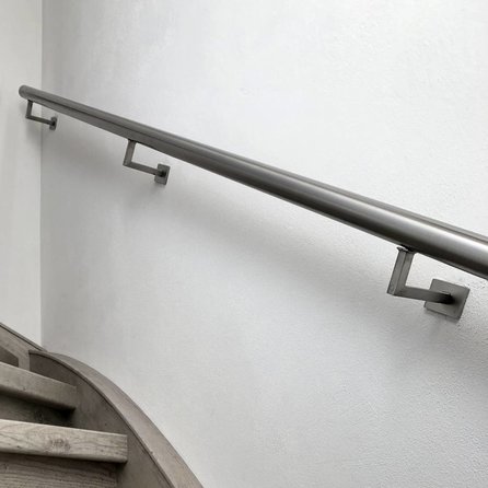 Inox trapleuning op maat - rond - incl. leuninghouders TYPE 11