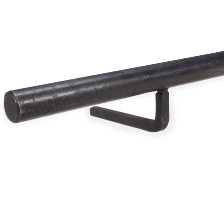 Smeedijzeren trapleuning op maat - rond massief (20 mm) - Incl. rechte leuninghouders (gelast) - transparante coating