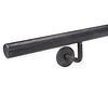 Smeedijzeren trapleuning op maat - rond massief (20 mm) - Incl. ronde leuninghouders (gelast) met rozet - transparante coating