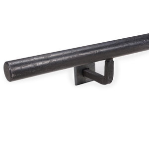 Smeedijzeren trapleuning - rond massief (20 mm) - incl. vierkante dragers - met rozet