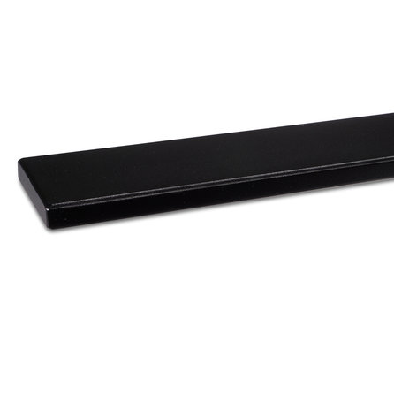 Zwarte trapleuning (gecoat) op maat - rechthoekig (50x10 mm) - coating zwart RAL 9005