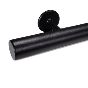 Zwarte trapleuning - rond - incl. dragers TYPE 5