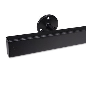 Zwarte trapleuning - rechthoekig (40x20 mm) - incl. dragers TYPE 4