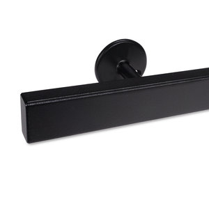 Zwarte trapleuning - rechthoekig (40x20 mm) - incl. dragers TYPE 5