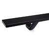Zwarte trapleuning (gecoat) op maat - rechthoekig (50x10 mm) - incl. leuninghouders TYPE 7 - coating zwart RAL 9005 Zwarte trapleuning (gecoat) op maat - rechthoekig (50x10 mm) - incl. leuninghouders TYPE 7 - coating zwart RAL 9005