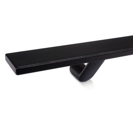 Zwarte trapleuning (gecoat) op maat - rechthoekig (50x10 mm) - incl. leuninghouders TYPE 7 - coating zwart RAL 9005 Zwarte trapleuning (gecoat) op maat - rechthoekig (50x10 mm) - incl. leuninghouders TYPE 7 - coating zwart RAL 9005
