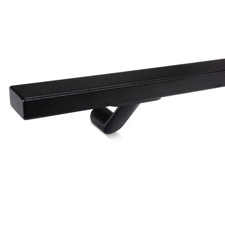 Zwarte trapleuning (gecoat) op maat - rechthoekig (40x20 mm) - incl. leuninghouders TYPE 7 - coating zwart RAL 9005 Zwarte trapleuning (gecoat) op maat - rechthoekig (40x20 mm) - incl. leuninghouders TYPE 7 - coating zwart RAL 9005