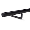 Smeedijzeren trapleuning op maat - ZWART - rond massief (20 mm) - incl. rechte leuninghouders (gelast) - coating zwart RAL 9005